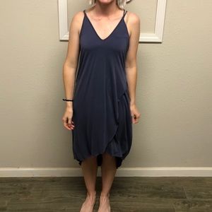 Dusty Blue High to Low Knee length dress